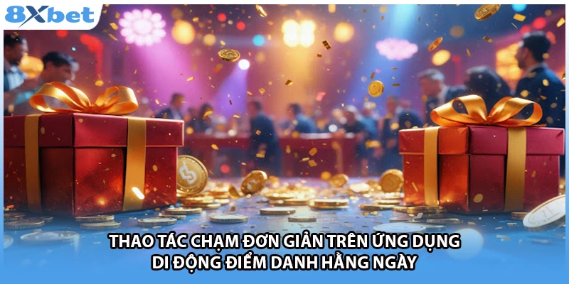 Thao tác chạm đơn giản trên ứng dụng di động điểm danh hằng ngày 
